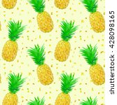 low polygonal pineapple pattern.... | Shutterstock .eps vector #428098165