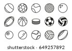sports balls minimal flat line... | Shutterstock .eps vector #649257892