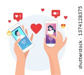 mobile online dating service... | Shutterstock .eps vector #1374128375