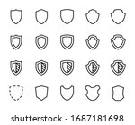 shield icon set. collection of...
