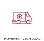 ambulance flat icon. thin line... | Shutterstock .eps vector #2107520642