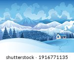 winter mountains snowy... | Shutterstock .eps vector #1916771135