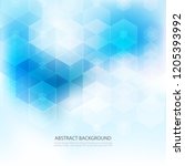 transparent hexagons of blue... | Shutterstock .eps vector #1205393992
