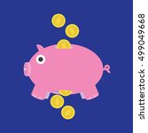 pig and money vector  piggy bank | Shutterstock .eps vector #499049668