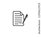 signing contract icon isolated... | Shutterstock .eps vector #1193611915