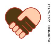 heart shaped handshake icon.... | Shutterstock .eps vector #2082767635
