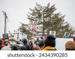 Small photo of Salt Lake City, Utah USA - March 2nd 2024: March to Millions March for Palestine Cease Fire Now, Silence is Violence Sign