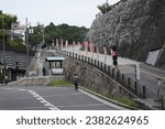 Small photo of Matsuyama, ehimejapan-august 20 2023: clean and beautiful road to get to the hot spring tourist attractions in Dogo Onsen Matsuyama Japan.