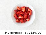 Closeup Of Cut Strawberries In...