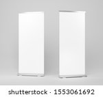 roll up banner stand isolated... | Shutterstock . vector #1553061692