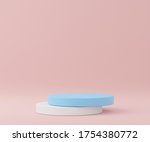 blue podiums on pink background.... | Shutterstock . vector #1754380772
