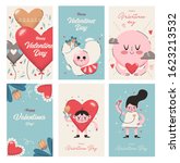 valentines day cards collection.... | Shutterstock .eps vector #1623213532