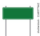 side road blank green sign. 3d... | Shutterstock .eps vector #1168577662
