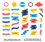 flat vector ribbons banners... | Shutterstock .eps vector #1203035362