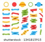 flat vector ribbons banners... | Shutterstock .eps vector #1341815915