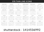 big collection of 576 thin line ... | Shutterstock .eps vector #1414536992