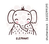 cute elephant portrait. animal... | Shutterstock .eps vector #1610299195