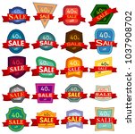 set of twenty discount stickers.... | Shutterstock . vector #1037908702