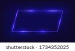 neon rectangular frame with... | Shutterstock .eps vector #1734352025