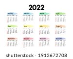 calendar for 2022 isolated on a ... | Shutterstock .eps vector #1912672708