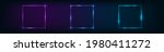 set of three neon square frames ... | Shutterstock .eps vector #1980411272