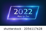 2022 happy new year neon... | Shutterstock .eps vector #2056117628