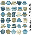 set of thirty badges with... | Shutterstock . vector #528032878
