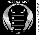 horror list with silhouette of... | Shutterstock .eps vector #2160026135