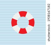 Sea Lifebuoy Circle Icon. Flat...