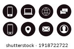 contact icon set. black and... | Shutterstock .eps vector #1918722722