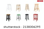 Vector Isolated Wooden Stools...