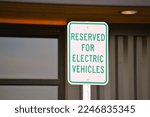 reserved for electric vehicles sign