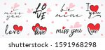 set of fonts with heart pattern ... | Shutterstock .eps vector #1591968298