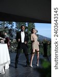 Small photo of James Derrick and Miranda Derrick are seen at WEAR THE FUTURE Christmas Party in Los Angeles, CA, USA-14 DEC 2023
