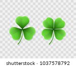 vector realistic clovers with... | Shutterstock .eps vector #1037578792
