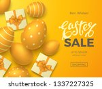 stylish easter sale banner with ... | Shutterstock .eps vector #1337227325