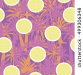 palm and citrus   vector ... | Shutterstock .eps vector #499306348