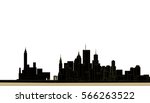 silhouette  panorama ... | Shutterstock . vector #566263522