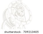 clock  mechanism  sketch  3d... | Shutterstock . vector #709213405