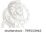 clock  mechanism  sketch  3d... | Shutterstock . vector #709213462