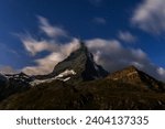 The Matterhorn is a mountain of the Alps, straddling the main watershed and border between Italy and Switzerland.