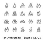 elder people care flat line... | Shutterstock .eps vector #1505643728