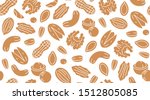 nut seamless pattern with flat... | Shutterstock .eps vector #1512805085
