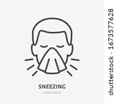 sneezing man line icon  vector... | Shutterstock .eps vector #1673577628
