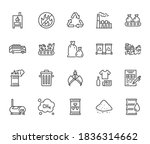Waste Recycling Flat Line Icons ...