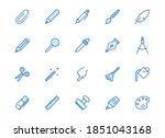 drawing tools line icons set.... | Shutterstock .eps vector #1851043168