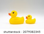 Pair Of Yellow Ducks With Red...