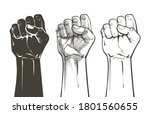 hand raised air fighting for... | Shutterstock .eps vector #1801560655