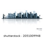 miami skyline silhouette with... | Shutterstock .eps vector #2051009948