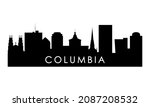 Columbia skyline silhouette. Black Columbia city design isolated on white background. 